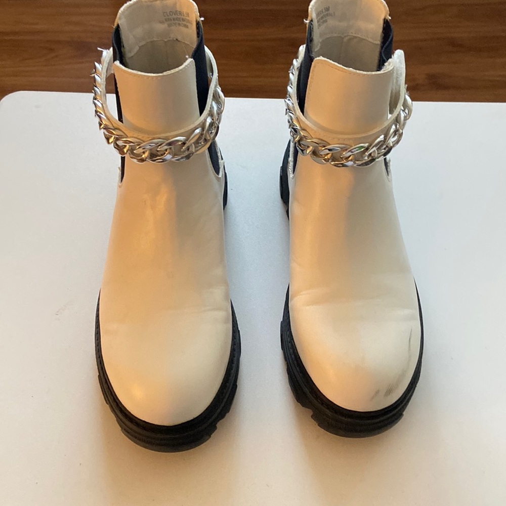 White combat boots